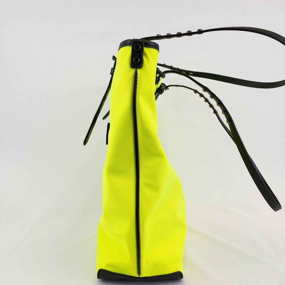 Michael Kors NEON Yellow Tote Shoulder Bag Purse Utilitarian Summer Fashion RARE - Picture 10 of 12